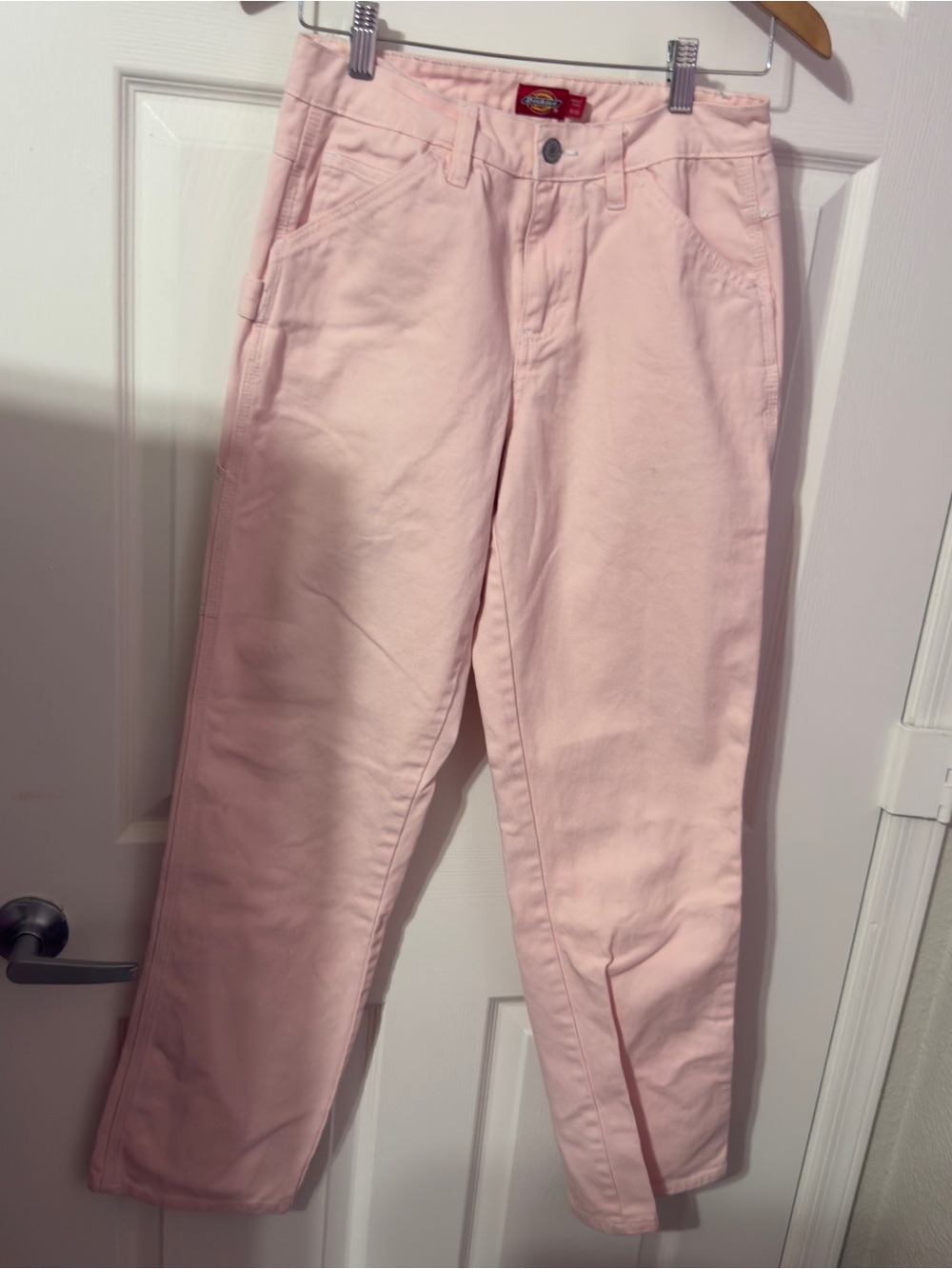 Dickies Women's Light Pink Straight-Leg Jeans